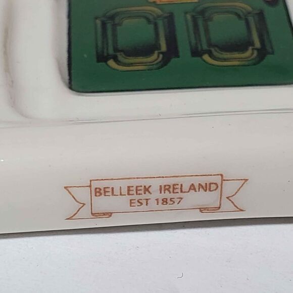 Belleek Christmas Ornament Dublin Doorways Ireland Green Shamrocks - Picture 4 of 5